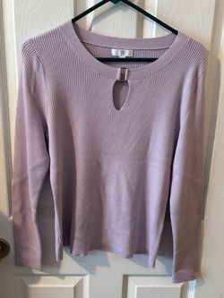 Lavender Ribbed Knit Long Sleeve Top