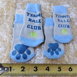 Dog Soft Socks With Grip On Bottom "Tennis Ball Club"
