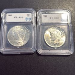 Silver Peace Dollars Graded