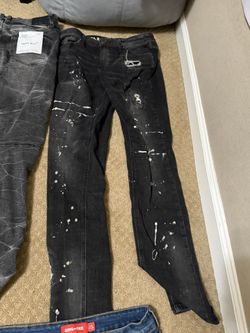 Black Spotted And Ripped Jeans Lifestyle And Refuel Brand 32 Inches