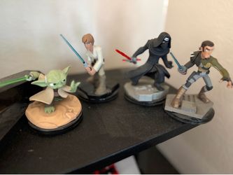Disney Infinity Star Wars Light FX Figures Lot – Glow Lightsaber Set (Yoda / Luke / Kylo / Kanan)