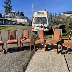 Vintage MCM Dining Chairs Solid Wood set of 6