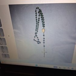 Vintage Green Beads Rosary