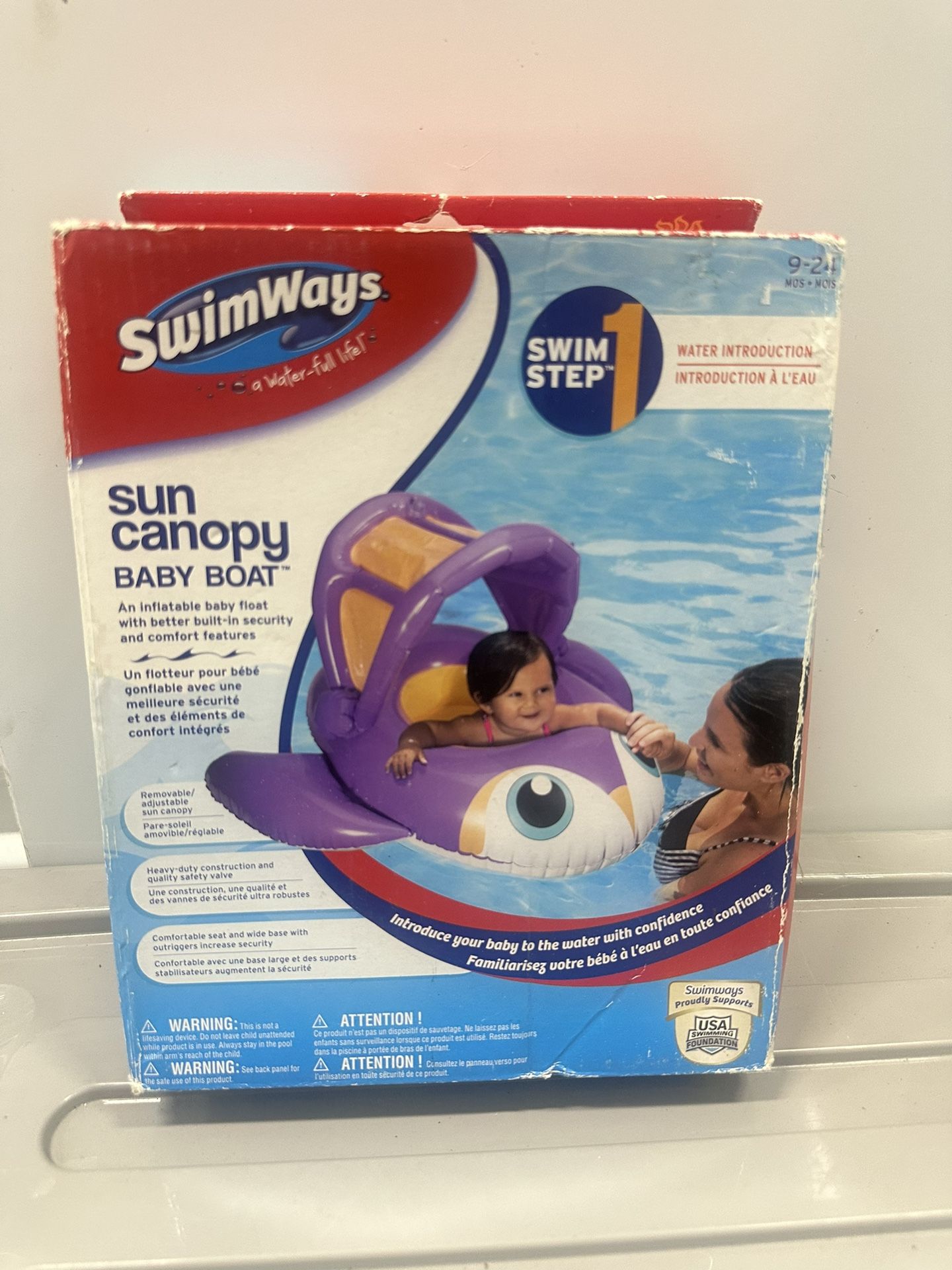 New SwimWays Sun Canopy Baby Boat