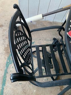 Hampton Bay Wrought Iron Bistro Metal Outdoor Patio Furniture Set Glass