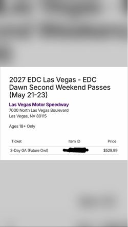 EDC WEEKEND 2 , 2027