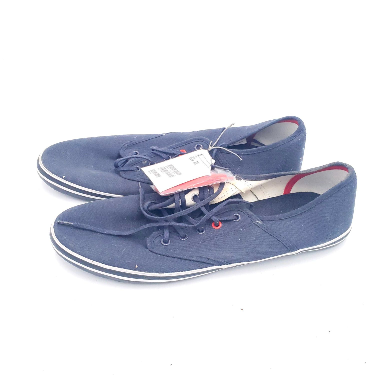 H&M Mens Sneakers Blue Canvas Lace Up 10