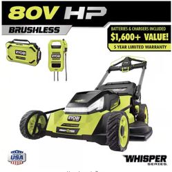 Ryobi 80V HP Brushless 30 in. Battery Cordless Electric Lawn Mower w/ Battery & Charger