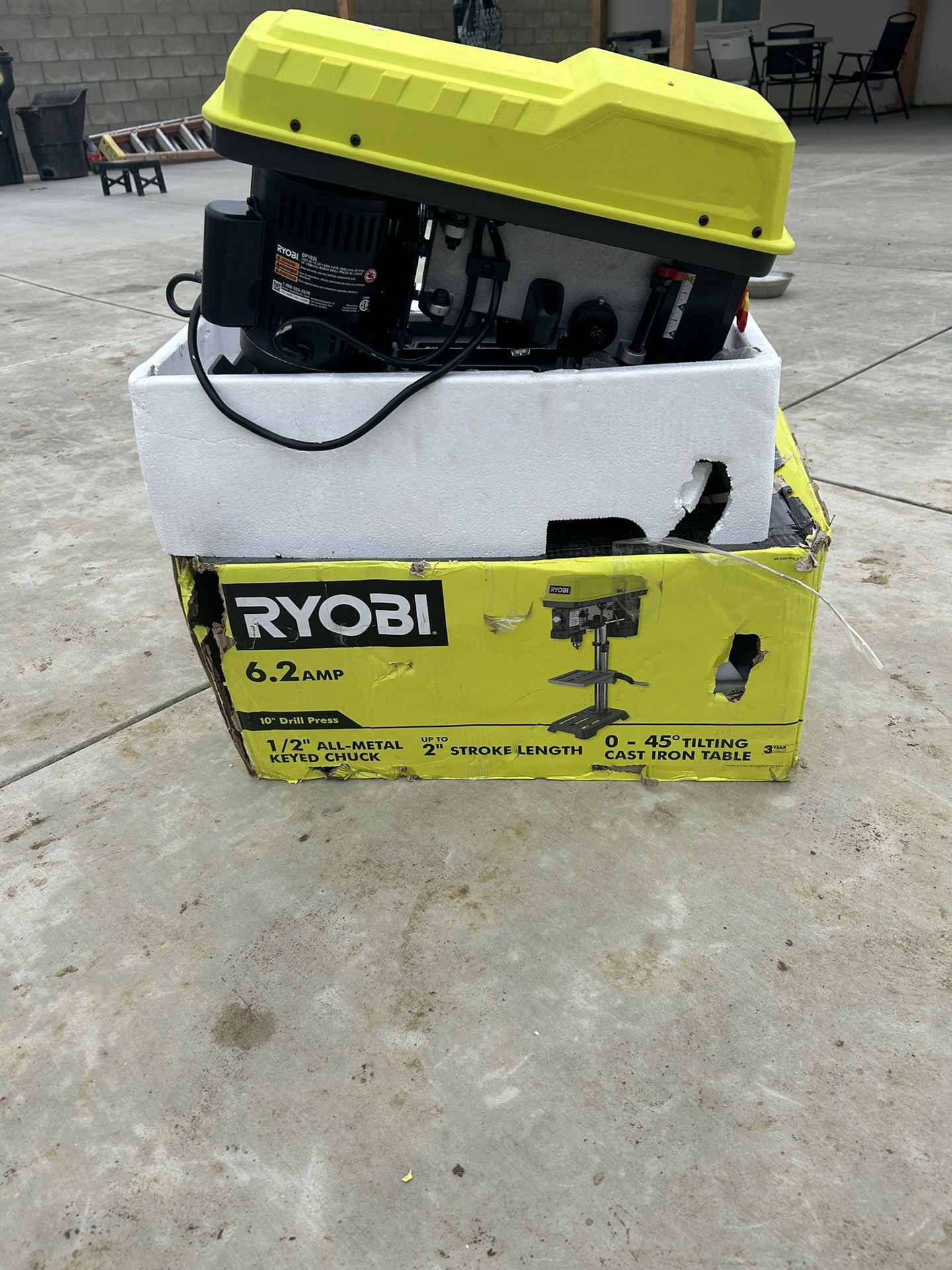 RYOBI 10 in. 5 Speed Drill Press with EXACTLINE Laser Alignment System 6.4k