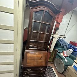 Ethan Allen Tall Secretary Desk Hutch Shelf