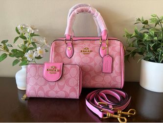 Pink purse with wallet