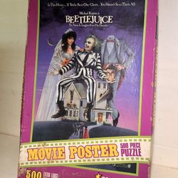 Vintage 1989 Beetlejuice 500 Piece Movie Poster Jigsaw Puzzle 26” W X 40” H Brand New 