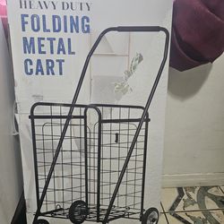 Folding metal cart