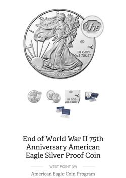 End of World War II 75th Anniversary American Eagle Silver Proof Coin