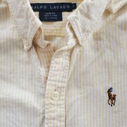 RL Ralph Lauren  Long Sleeved Yellow  Shirt  - Size Girls  14/16