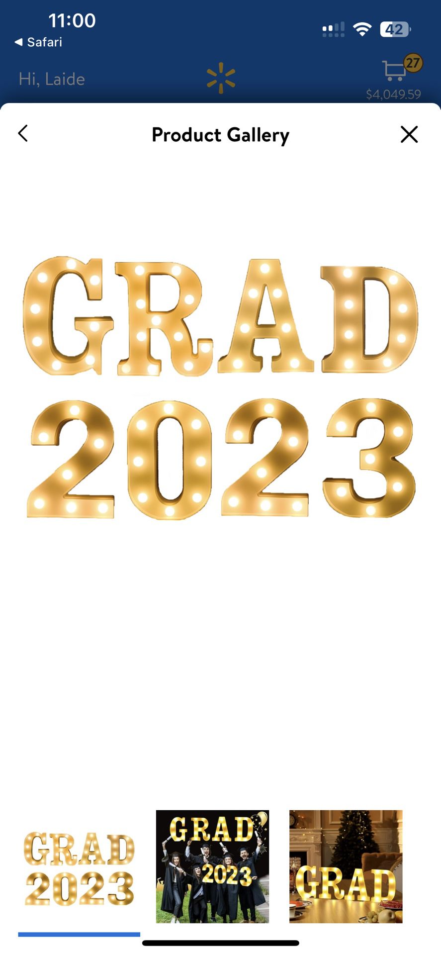 GRAD 2023 LETTERS WITH LIGHTS AND REMOTE CONTROL