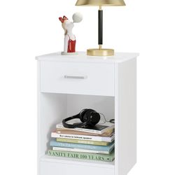 Side Table With Drawer And Bookshelve