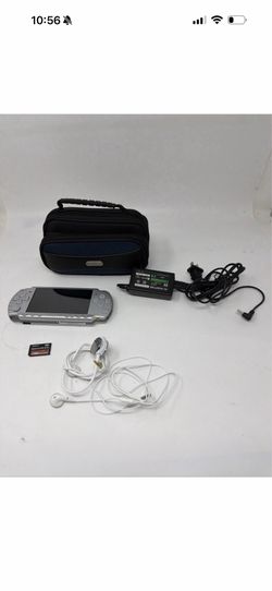 Sony PSP 2001 Silver W/ Sony 16gb, PSP OEM Bag, PSP-S120 Heatphone, Charger