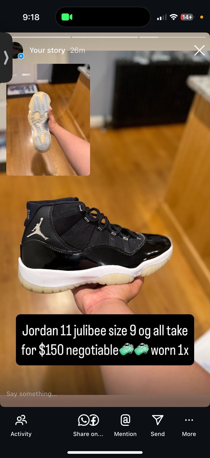 Jordan 11 Julibee Size 9 Og All Take For $150
