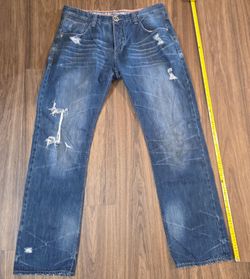 Domenico Vacca Denim Jeans Men W38 L34 Luxury Blue Distressed Italy Thick Stitch