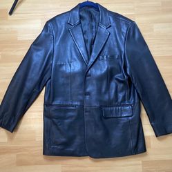 Alfani Black Leather Jacket - Size 44R