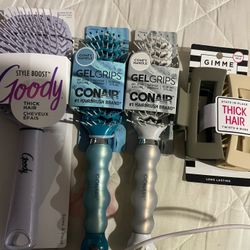 Hair Products Claw Clips And Hair Brush 
