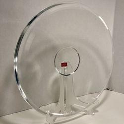 NEW! Cristal D'Arques Coupe a Talon France Genuine Lead Crystal Platter 13.25"