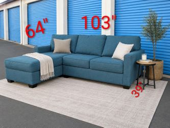 Blue Green Living Spaces Sectional Couch Sofa