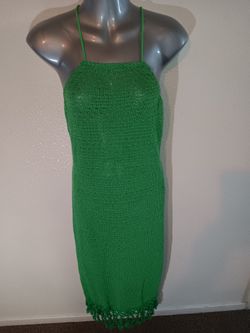 Lime Green Backout Crochet Dress