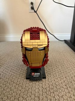 LEGO Marvel Iron Man Helmet 76165 — used, built, display stand