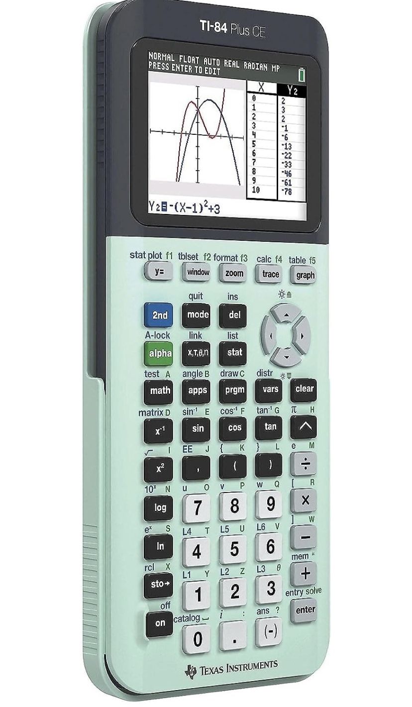 Texas Instruments TI-84 Plus CE Color Graphing Calculator, Mint Small