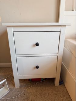 IKEA White 2-Drawer Nightstand – Good Condition