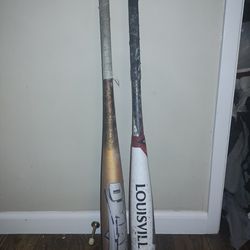 2 Used Aluminum Baseball Bats 