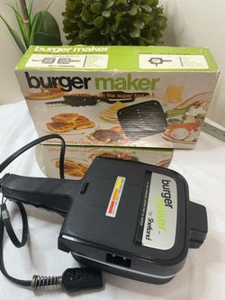 Vintage Shetland Burger Maker Electric Countertop Fast Grill Boxed