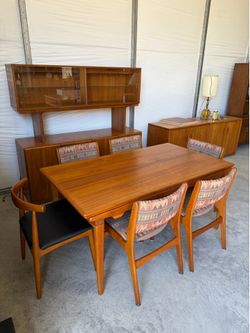 Danish Teak Dining Table & 6 Chairs