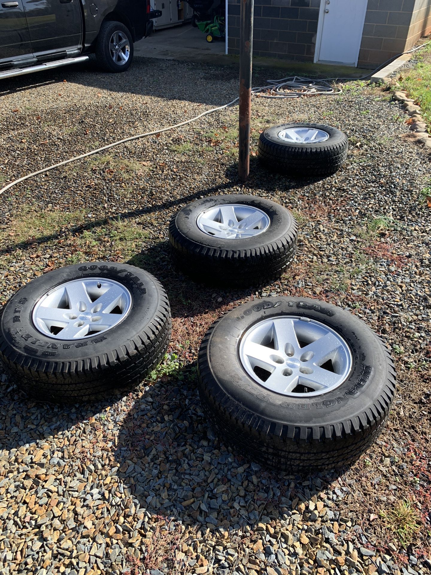 Set of Jeep Wheels & Goodyear Wrangler Tires