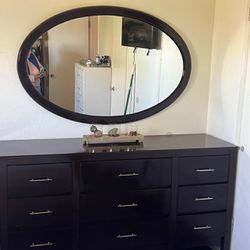 Dresser And Mirror Solid Wood