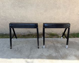 HUSKY 28.4 in. Steel Folding Sawhorse (Set of 2)