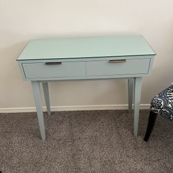 Console Table 2Drawer With Glass Topper