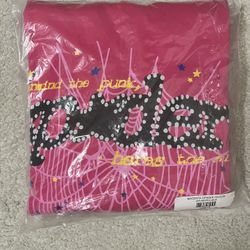 Brand New Pink Sp5der Hoodie V2 Size Medium