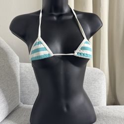 Blue & White  Stripped Tiny Triangles