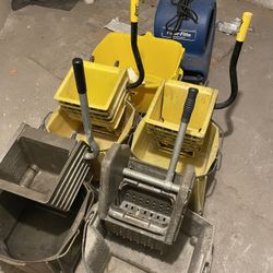 Mop, Bucket  and air blower.