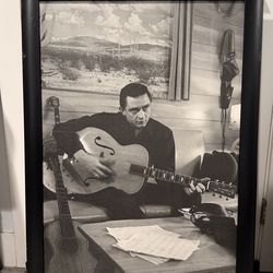Johnny Cash The Man in Black Framed Poster