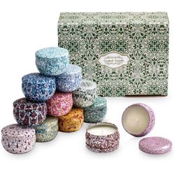 Set of 12 Scented Candle Gift Set, Natural Pure Soy Wax Aromatherapy Candles Essential Oils for Home and Women
