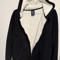 Women’s Faded Glory Sherpa Lined Sweatshirt Jacket 