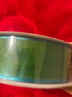 Green and Blue Striped Ceramic Bowl