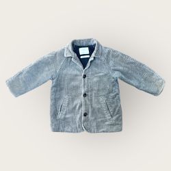 Zara Kids Grey Green Soft Corduroy Jacket, Size 4-5 Years, MSRP $39.90