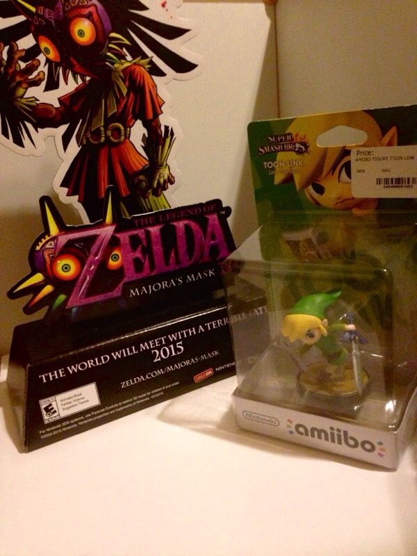 Majora's Mask Skull Kid Cardboard Cutout Cutout and Sealed Toon Link Amiibo