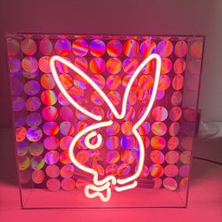 Playboy x Locomocean Disco Bunny Limited Edition Pink Glass Neon Collectible