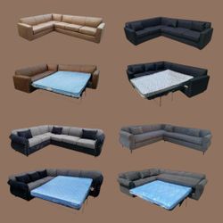 Brand NEW SECTIONAL CHAISE Lounge  L Sofas SECTIONAL COUCHES  With Queen BED 
